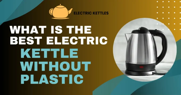 Stainless steel electric kettle without plastic on a kitchen counter